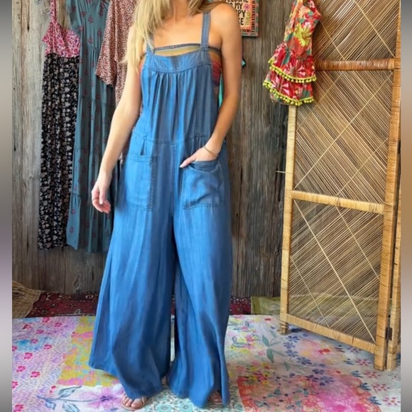 Natural Life Pants - NATURAL LIFE Blue Jumpsuit